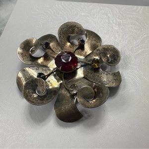 Vintage Sterling Large Brooch